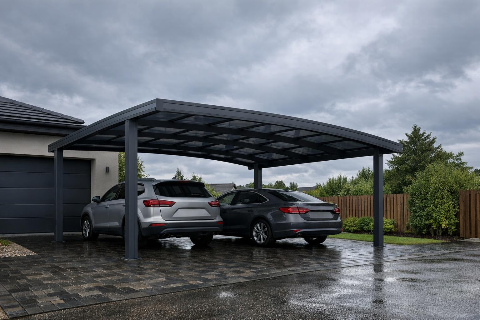 Aluminiowa wiata Carport odporna na zmienne warunki pogodowe